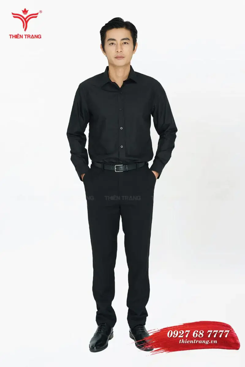 Áo sơ mi công sở nam TTDNGASMDNM2 màu đen