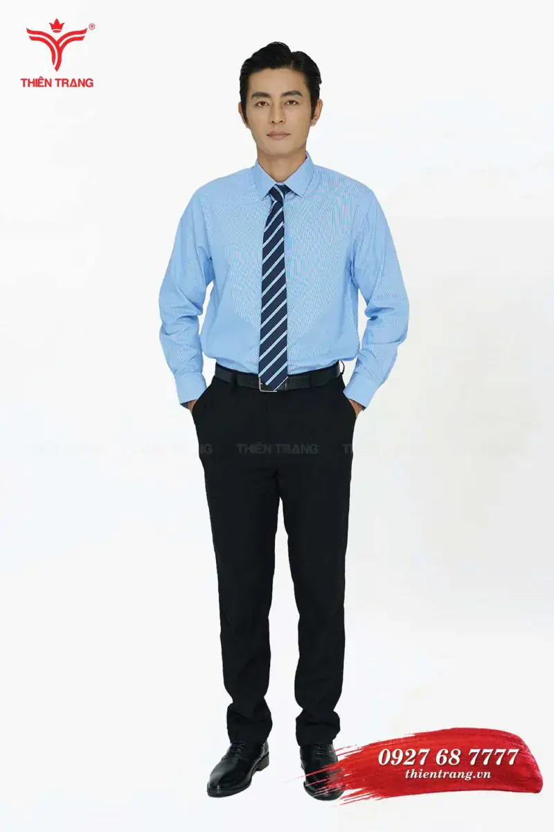 Áo sơ mi công sở nam TTDNGASMDNM53 màu xanh dương nhạt