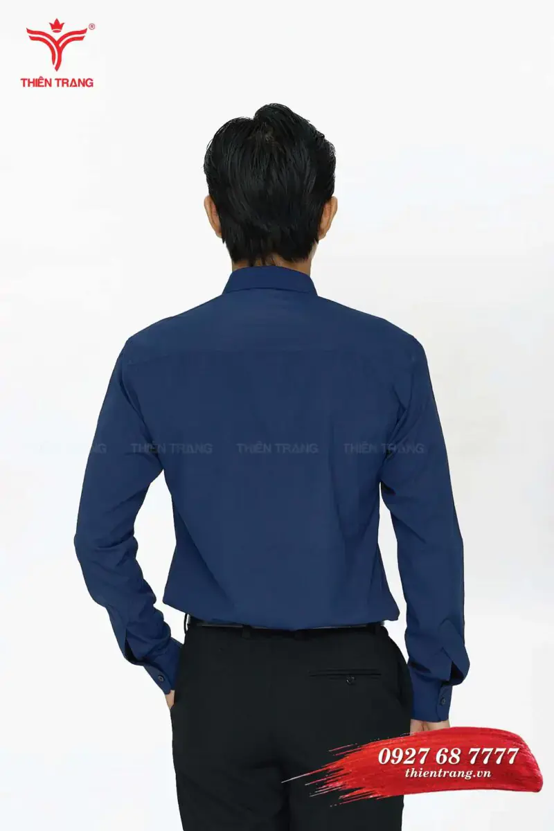 Sau áo sơ mi công sở nam TTDNGASMDN51 xanh dương đậm