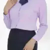 Mặt trước đồng phục sơ mi nữ tư vấn viên spa TTDNGASM4 màu tím