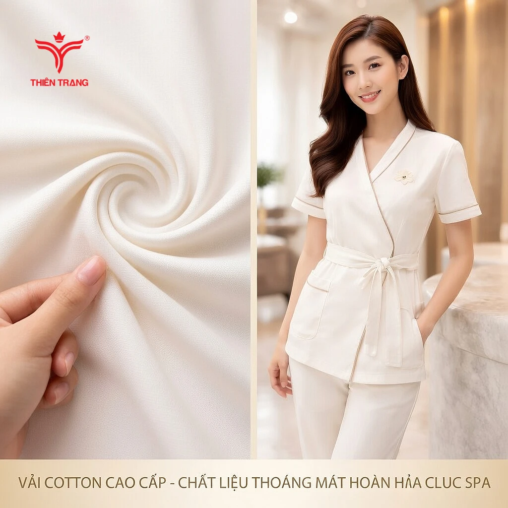 vải may đồng phục spa