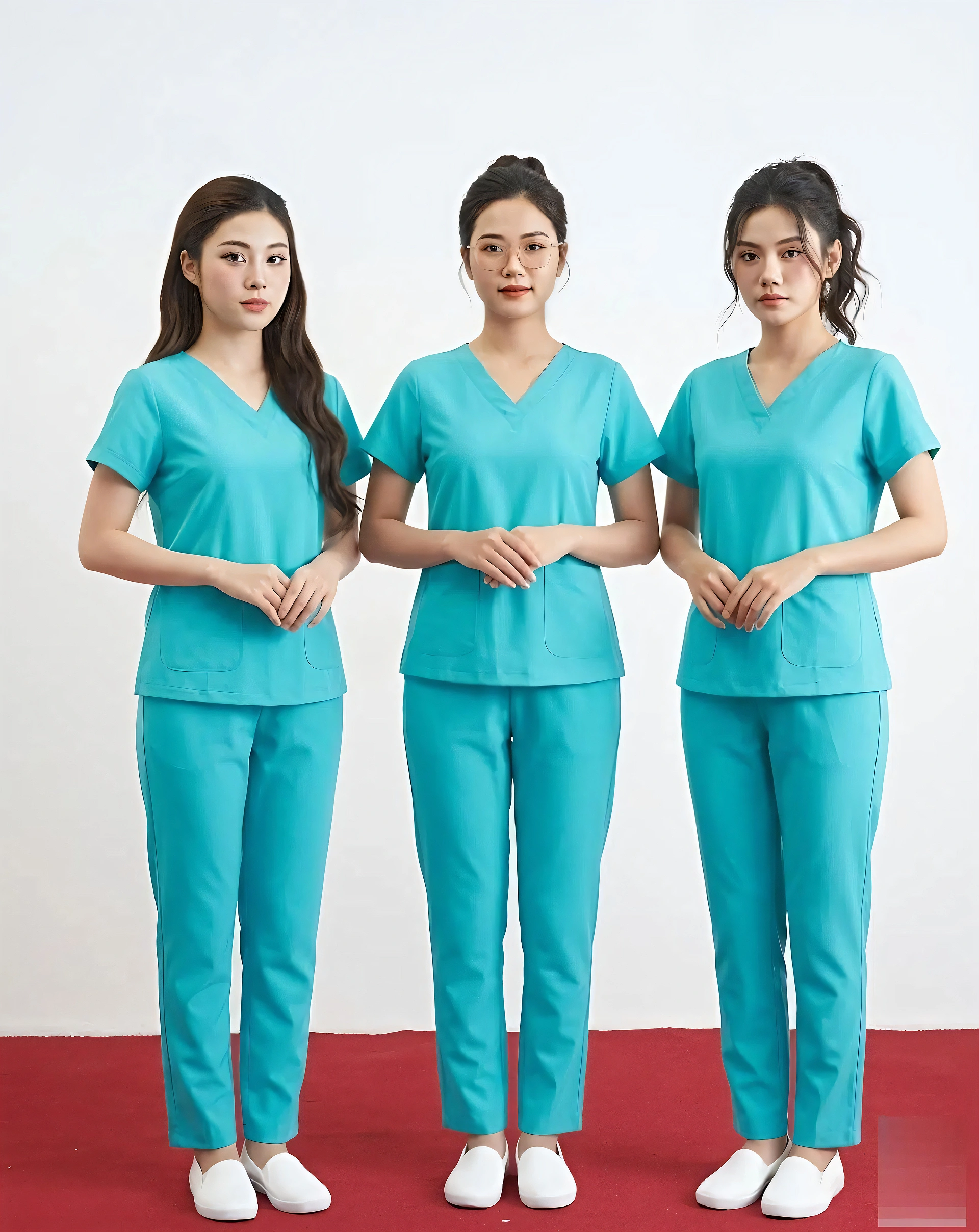 Mẫu đồng phục spa màu xanh đẹp