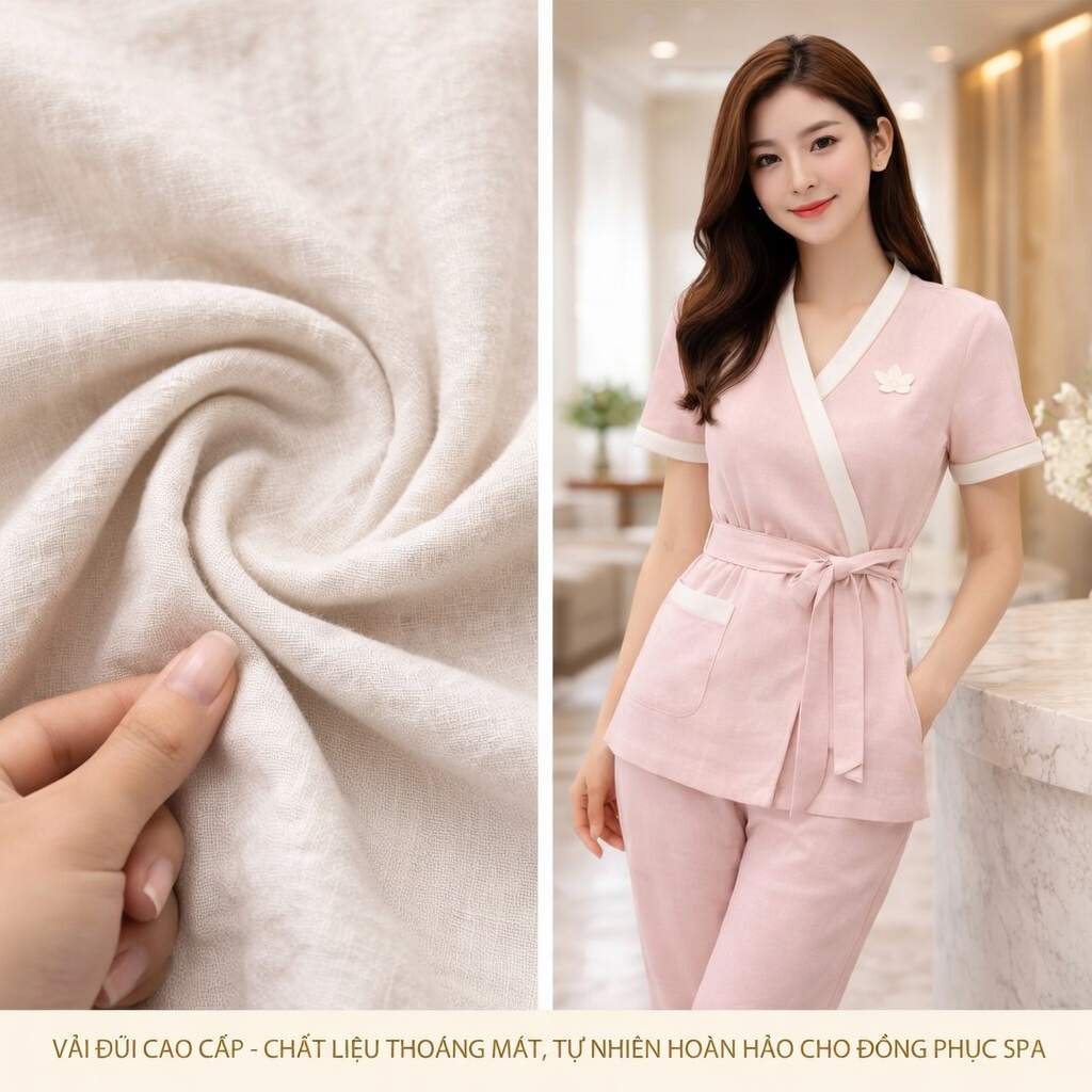 vải may đồng phục spa