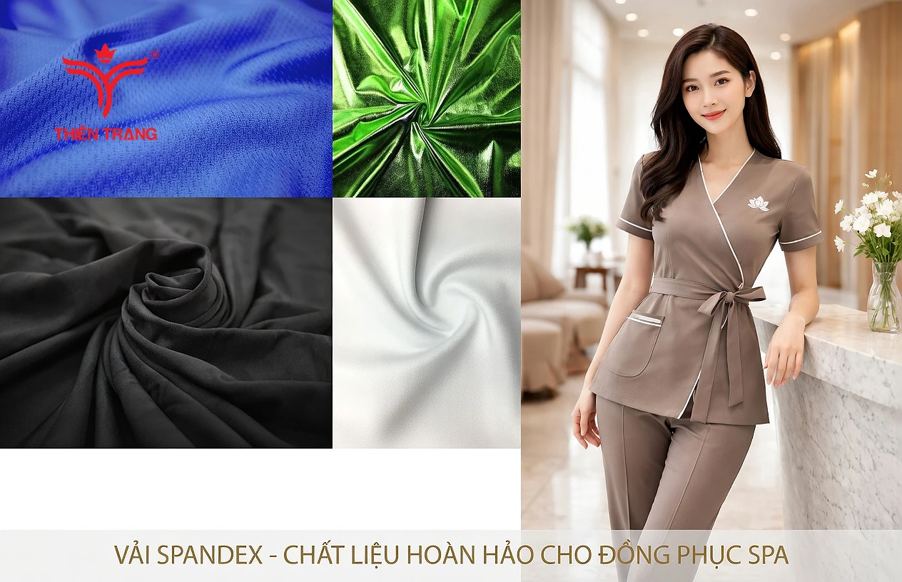 Vải may đồng phục spa