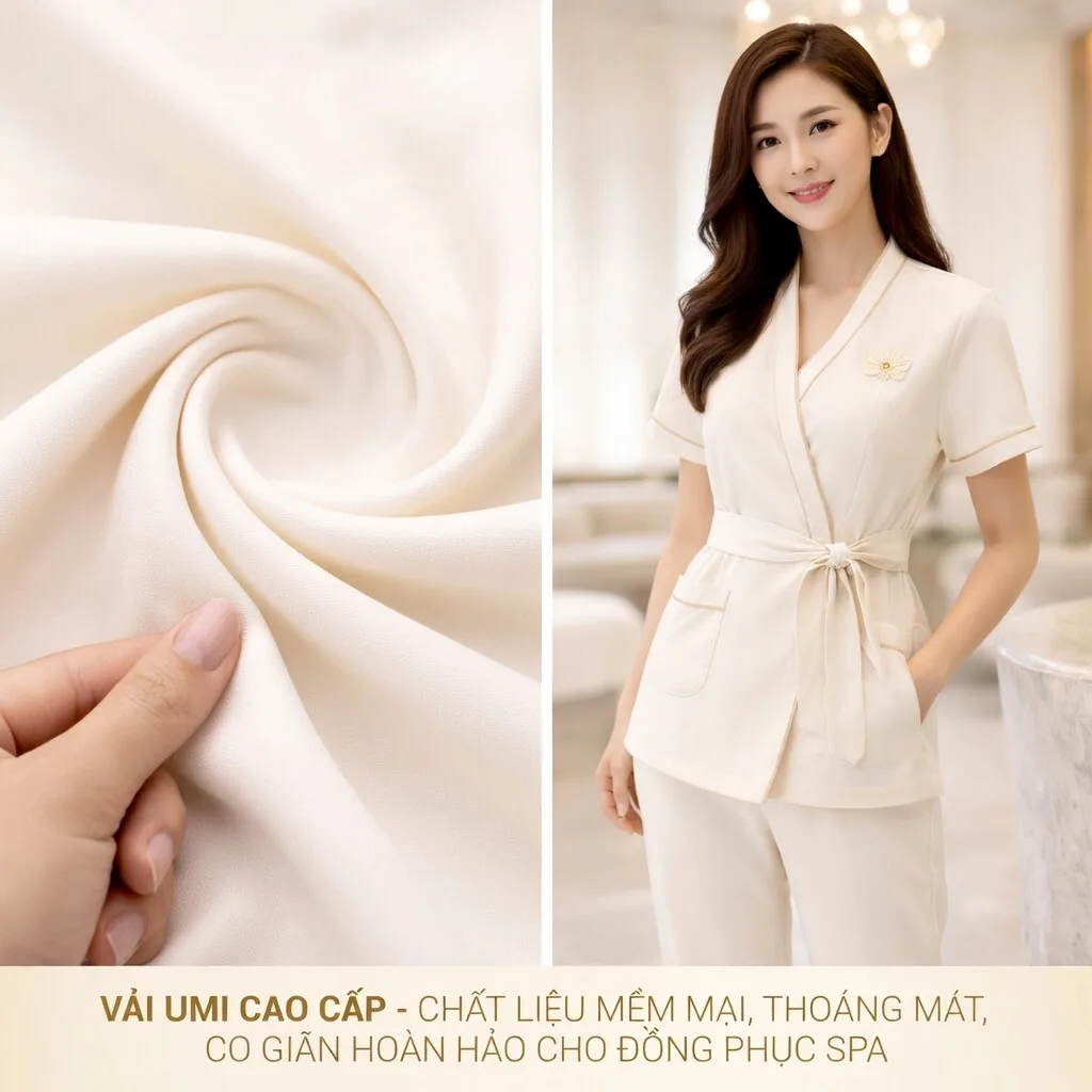 vải may đồng phục spa