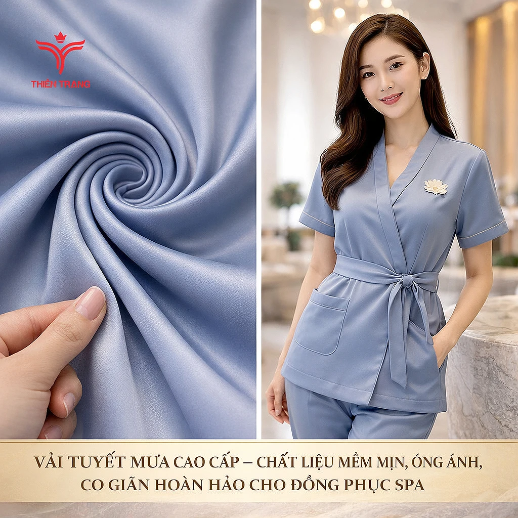 vải may đồng phục spa