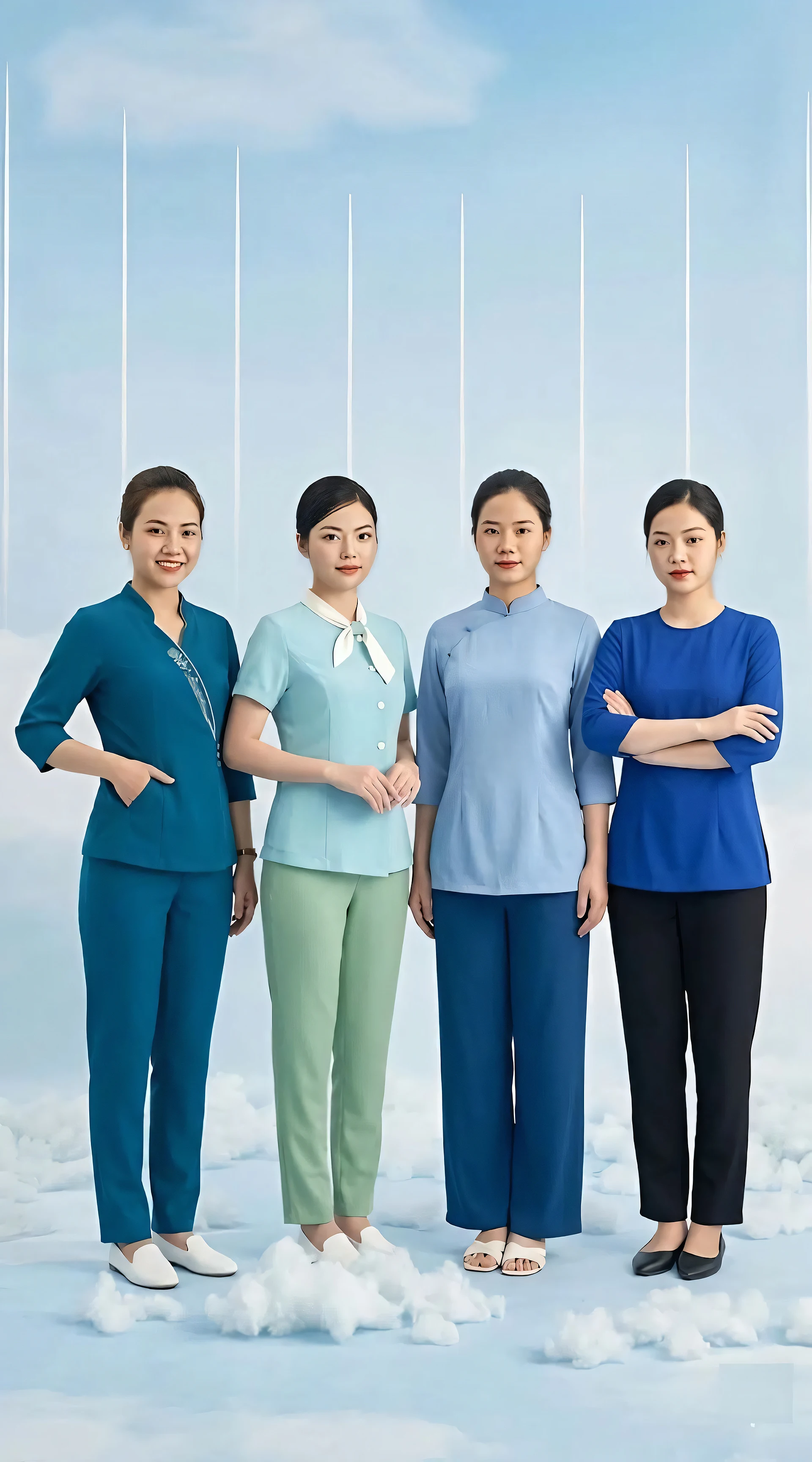 Mẫu đồng phục spa màu xanh đẹp