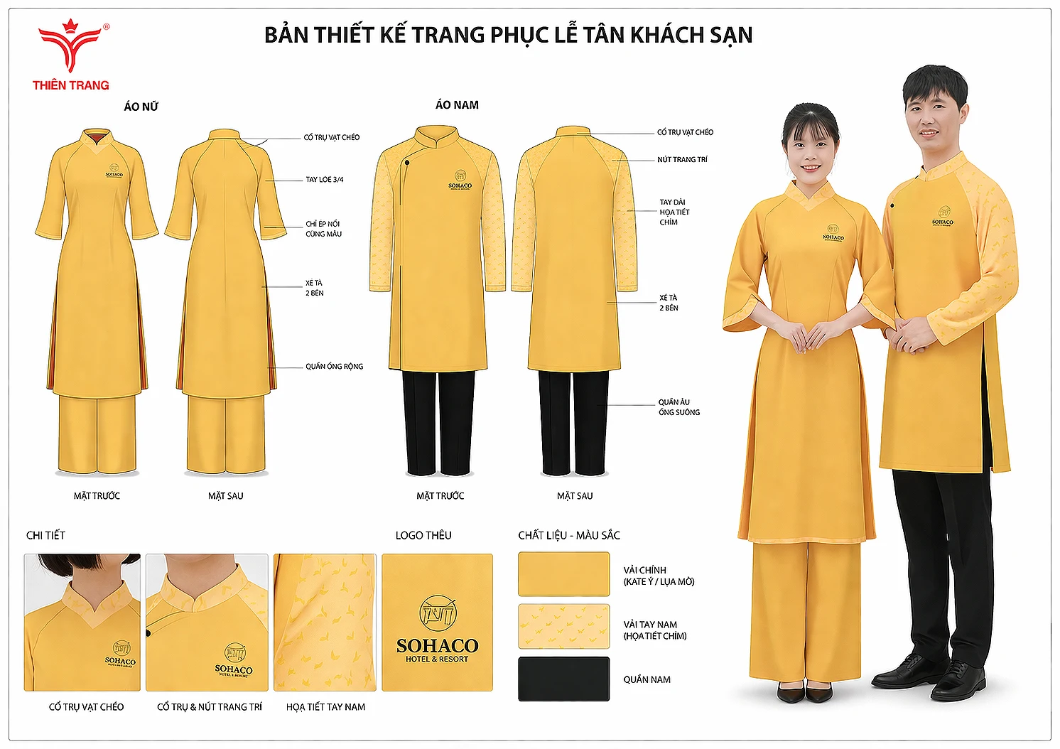 Thiết kế nổi bật của đồng phục lễ tân khách sạn Sohaco