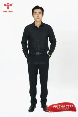 Áo sơ mi công sở nam TTDNGASMDNM2 màu đen