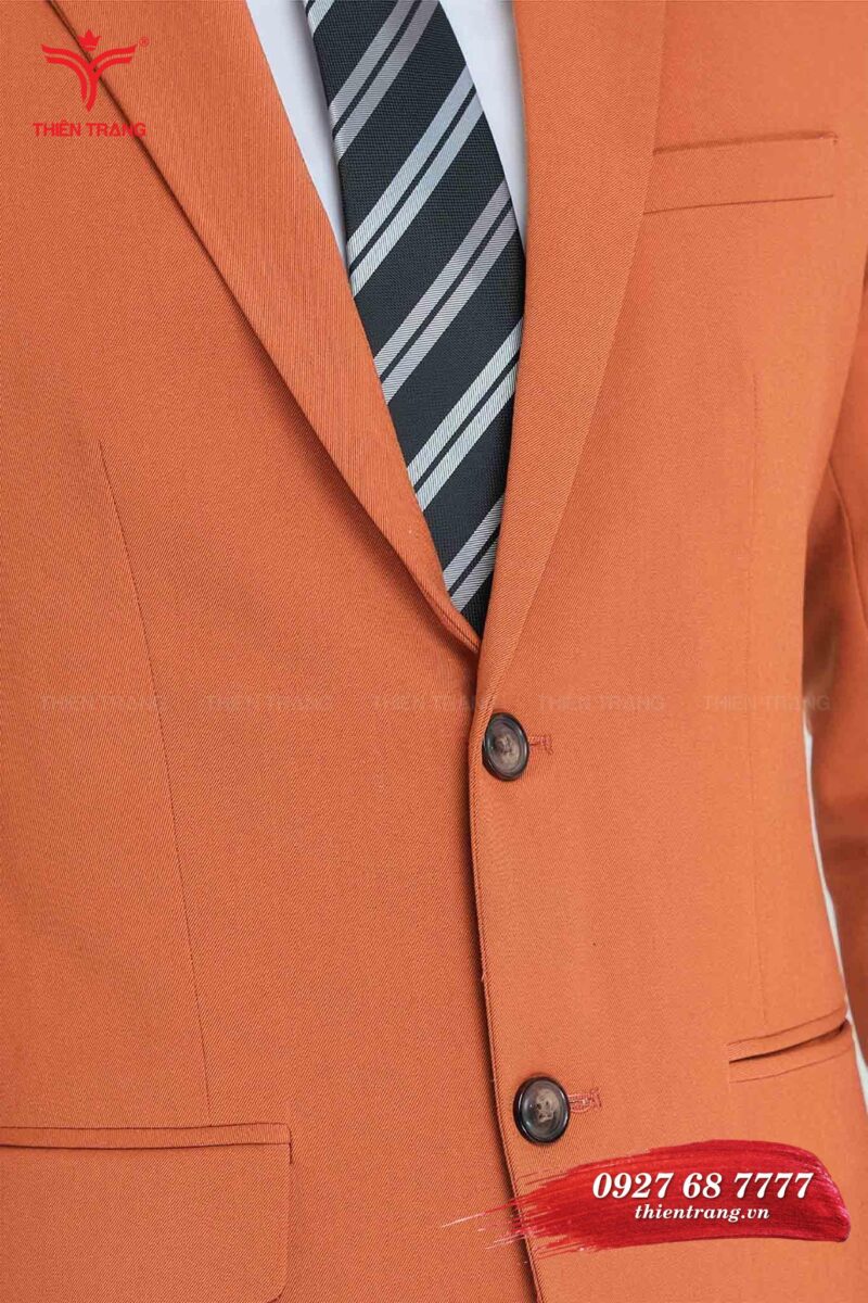Chi tiết đồng phục vest nam TTDNGDPVM9 màu cam