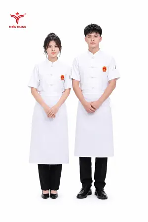 Đồng phục bếp khách sạn TTKSADBKS22 màu đen phối đỏ