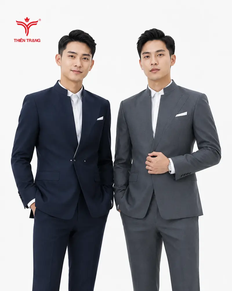 Đồng phục Vest nam cổ Mandarin