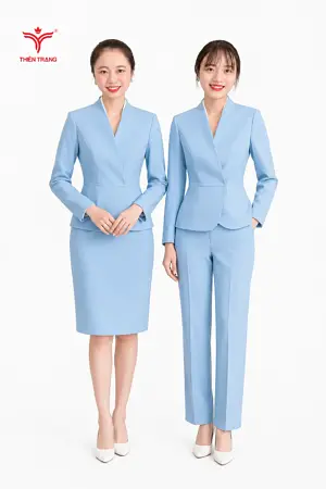 Alternative view of Đồng phục Vest nữ quản lý spa TTDNGDPV51 màu xanh dương đậm