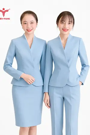 Đồng phục Vest nữ quản lý spa TTDNGDPV51 màu xanh dương đậm