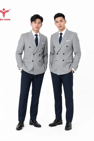 Alternative view of Đồng phục vest nam TTDNGDPVM3 màu xám