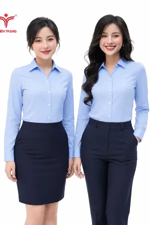 Đồng phục sơ mi nữ tư vấn viên spa TTDNGASM2 màu đen
