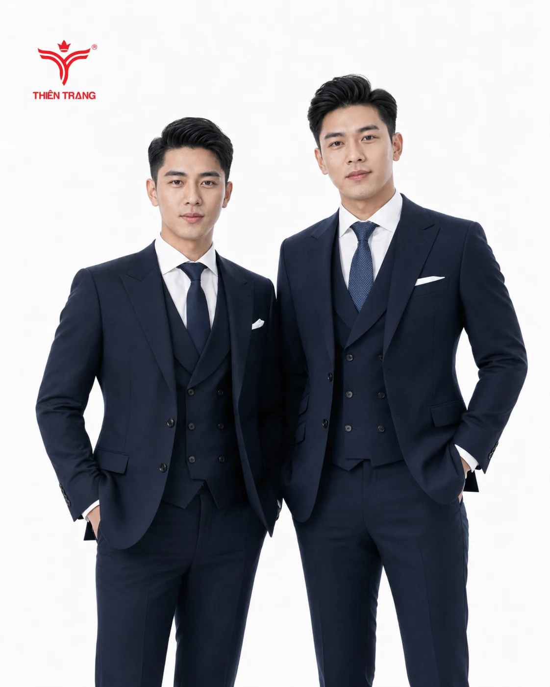 Đồng Phục Bộ Suit 3 Mảnh Nam Cao Cấp (Màu Xanh Navy)