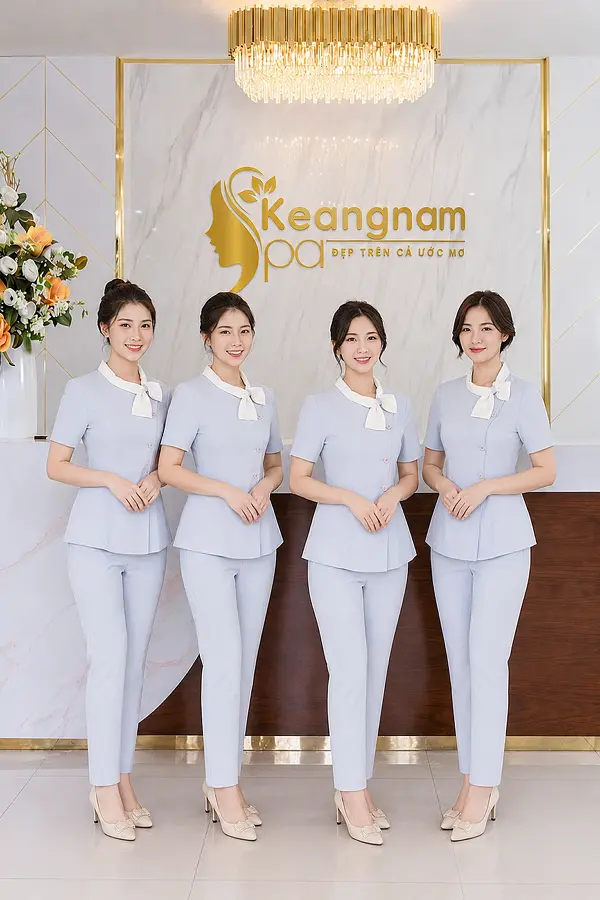 Đồng phục Spa cổ nơ cao cấp
