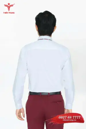 Sau áo sơ mi công sở nam TTDNGASMDNM1C màu trắng phối đỏ