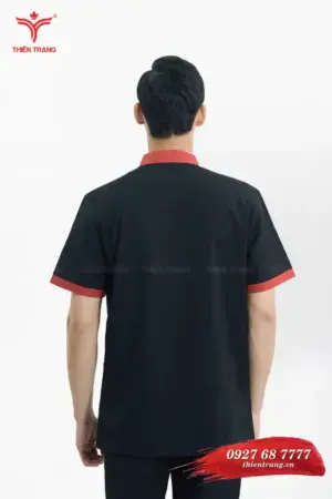 Sau đồng phục bếp khách sạn TTKSADBKS22 màu đen phối đỏ