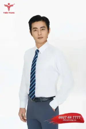 Trước áo sơ mi công sở nam TTDNGASMDN1 màu trắng