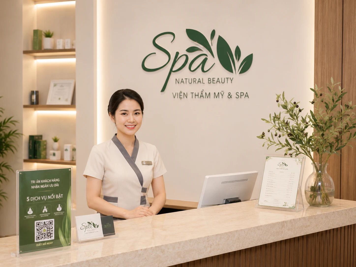 Đồng phục áo Vest lễ tân spa