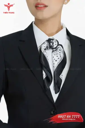 Cổ áo đồng phục Vest nữ quản lý spa TTDNGDPV2 màu đen