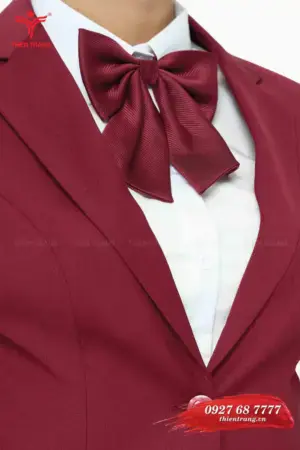 Cổ đồng phục vest nữ quản lý spa TTDNGDPV7 màu đỏ