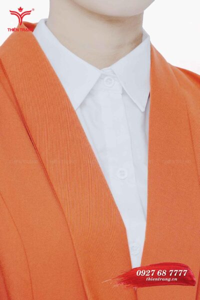 Cổ đồng phục vest nữ quản lý spa TTDNGDPV9 màu cam