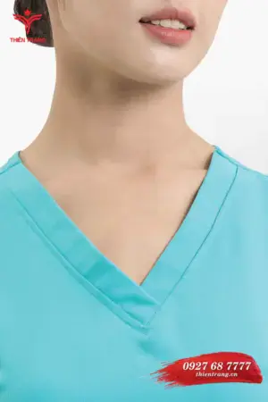 Cổ đồng phục kỹ thuật viên spa TTSPAKTV5 xanh dương