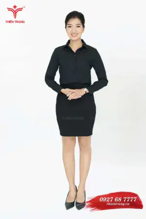 Đồng phục sơ mi nữ tư vấn viên spa TTDNGASM2 màu đen