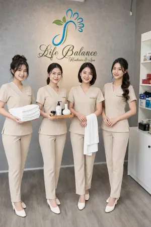 Đồng phục kỹ thuật viên spa cổ tàu TTSPAKTV03 màu xám