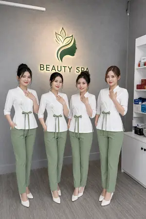 Đồng phục kỹ thuật viên spa TTSPAKTV5 xanh dương