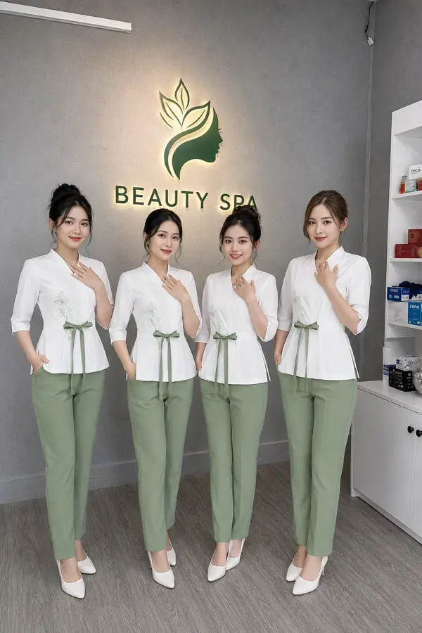 Đồng phục kỹ thuật viên spa TTSPAKTV5 xanh dương