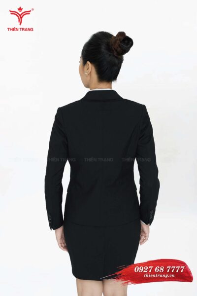 Mặt sau đồng phục Vest nữ quản lý spa TTDNGDPV2 màu đen