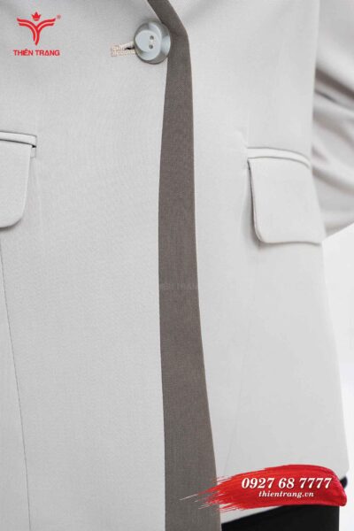 Nút áo đồng phục lễ tân spa TTSPALT3 màu xám