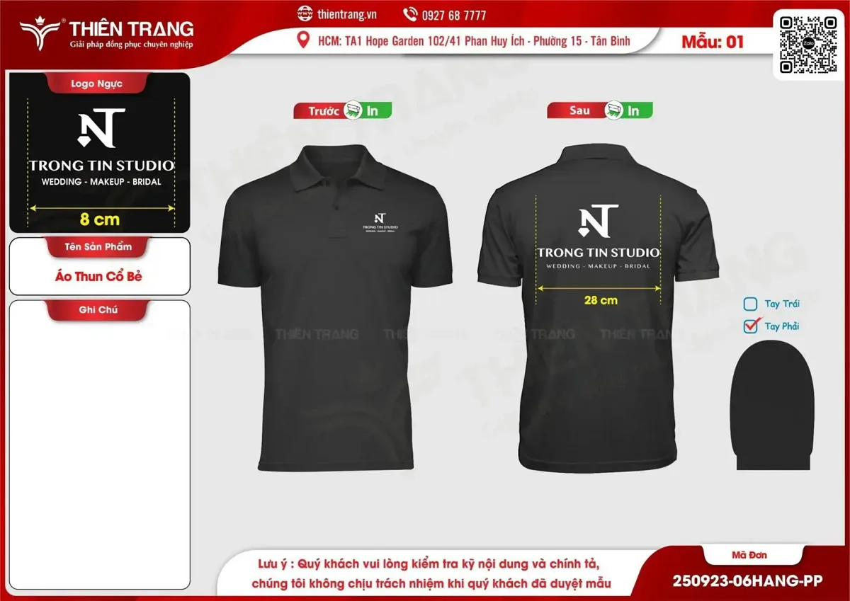 Maket áo thun cổ bẻ thương hiệu Trọng Tín Studio