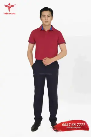 Áo thun công sở nam TTDNGATDNM7 màu đỏ