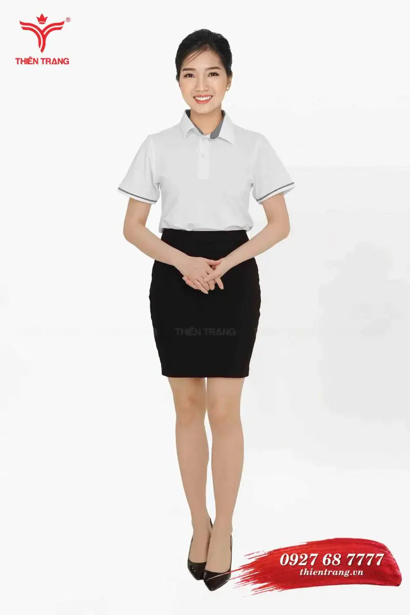 Áo thun công sở nữ TTDNGATDNWM1 màu trắng