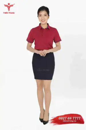 Áo thun công sở nữ TTDNGATDNWM7 màu đỏ