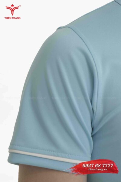 Chi tiết 2 áo thun công sở nam TTDNGATDNM53 xanh dương nhạt