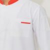 Chi tiết đồng phục bếp khách sạn TTKSADBKS1B màu trắng phối cam