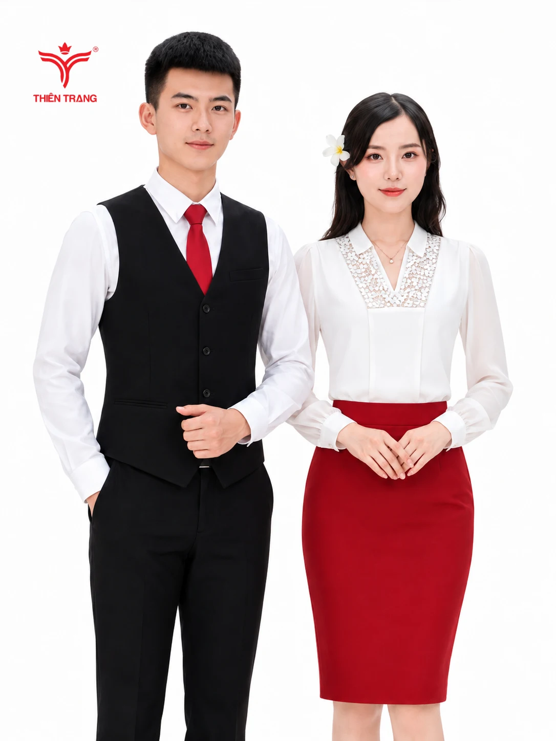 Đồng phục lễ tân khách sạn TTNHKSLT5 màu xanh dương