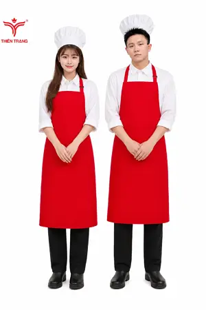 Đồng phục bếp khách sạn TTKSADBKS1B màu trắng phối cam