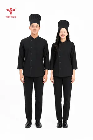 Đồng phục đầu bếp nhà hàng TTNHADBNH2 màu đen