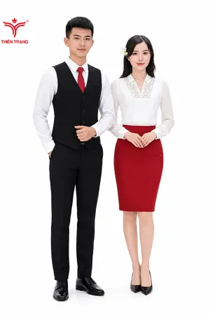 Alternative view of Đồng phục lễ tân khách sạn TTNHKSLT5 màu xanh dương
