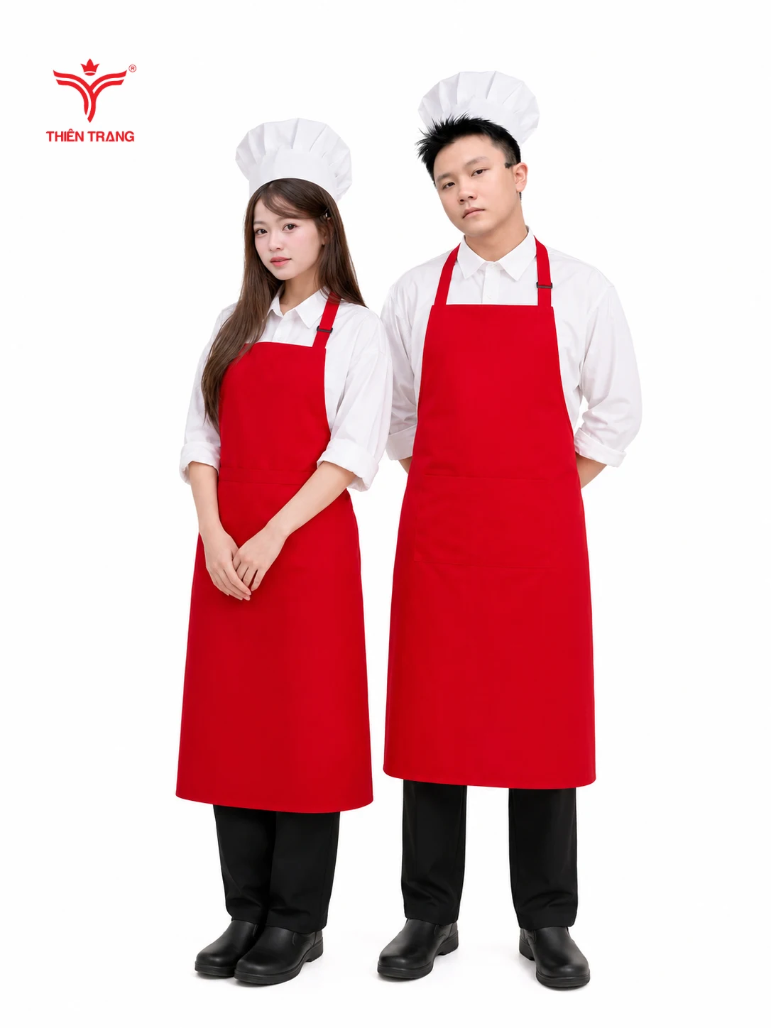 Đồng phục bếp phối tạp dề yếm - Ảnh 2