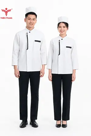 Đồng phục đầu bếp nhà hàng TTNHADBNH1 màu trắng