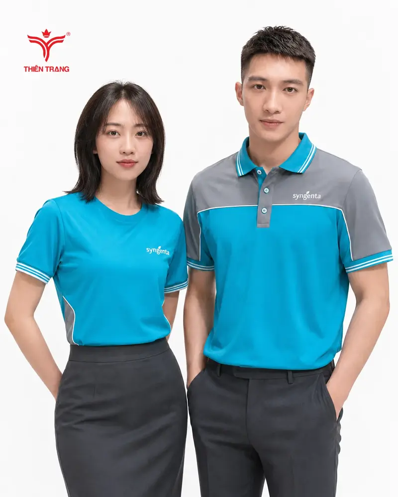 Áo thun công sở nam TTDNGATDNM53 xanh dương nhạt