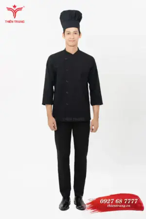Đồng phục đầu bếp nhà hàng TTNHADBNH2 màu đen